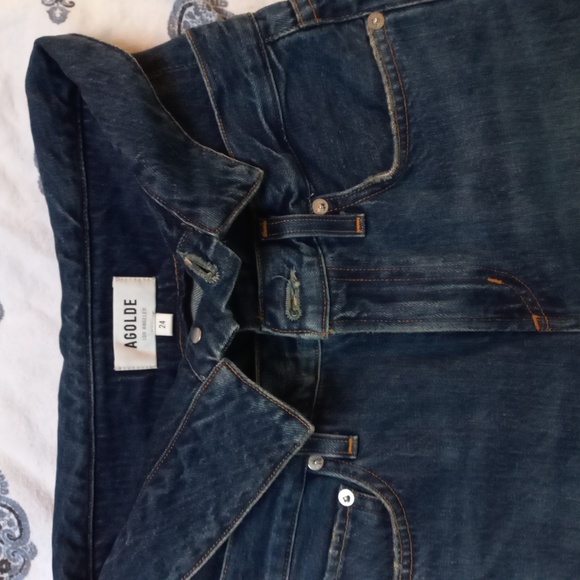 Agolde Vanna Corset Belted Fold Over Jeans 24 (28" inseam) - Picture 6 of 10